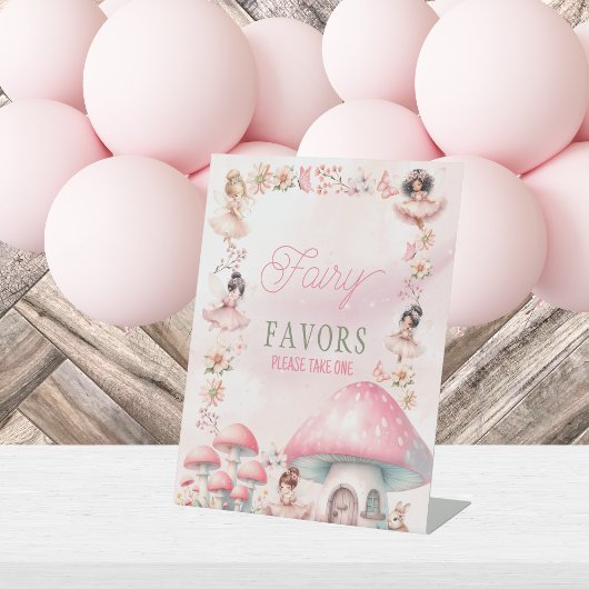 Signe De Table Fairy Mushroom House Pink Birthday Favors