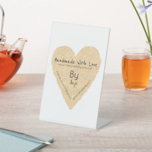 Signe De Table Fait À La Main Avec Amour Par Suzi Heart