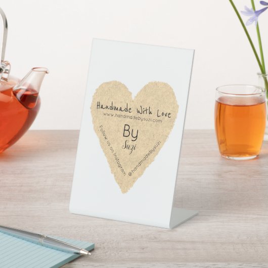 Signe De Table Fait À La Main Avec Amour Par Suzi Heart (In SItu)