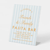 Signe De Table Fajite Bar Orange & Bachelorette Bleue Pedestal Pe (Recto)