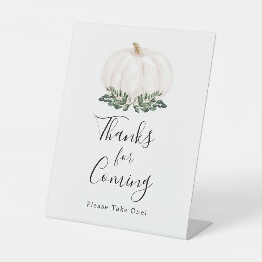 Signe De Table Fall Greenery White Citrouille Merci pour le proch (Recto)