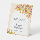 Signe De Table Fall In Love Automne Floral Baby shower Welcome (Recto)