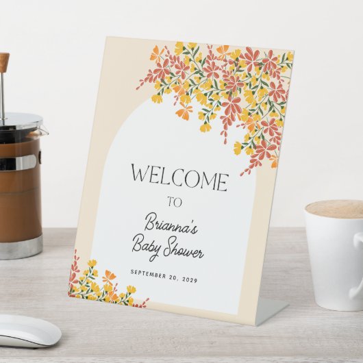 Signe De Table Fall In Love Automne Floral Baby shower Welcome (In SItu)