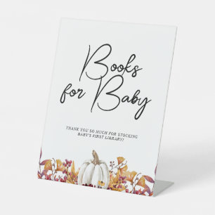 Signe De Table Fall in Love Livres Citrouilles blancs pour le Bab