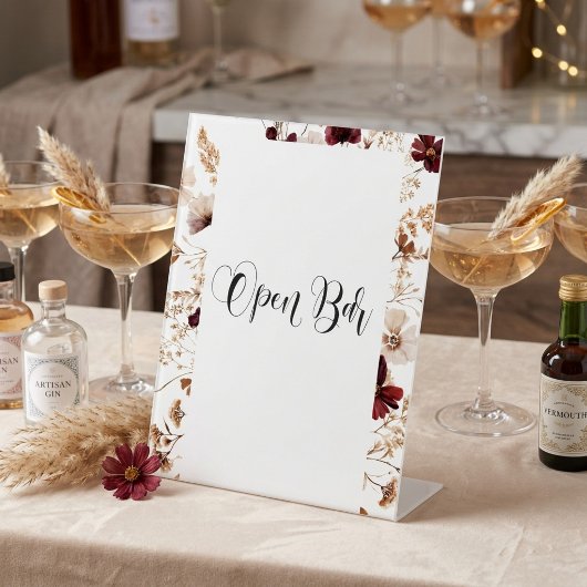 Signe De Table Fall Wildflowers Floral Wedding
