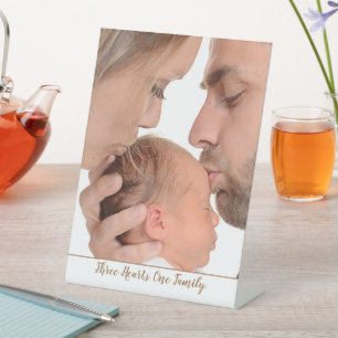 Signe De Table Famille Bébé Photo Trois Coeurs Un Citation Famill