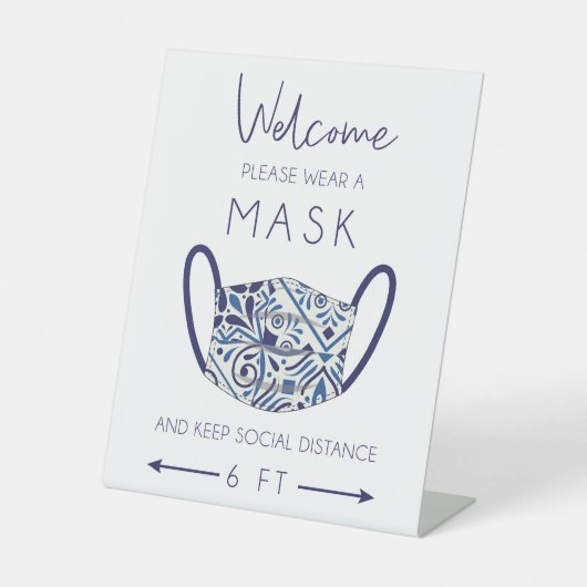 Signe De Table Fancy Masque Sécurité des voyants Signer pour affa (Recto)