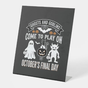Signe De Table Fantômes et Gobelins Halloween Octobre Dernier Jou