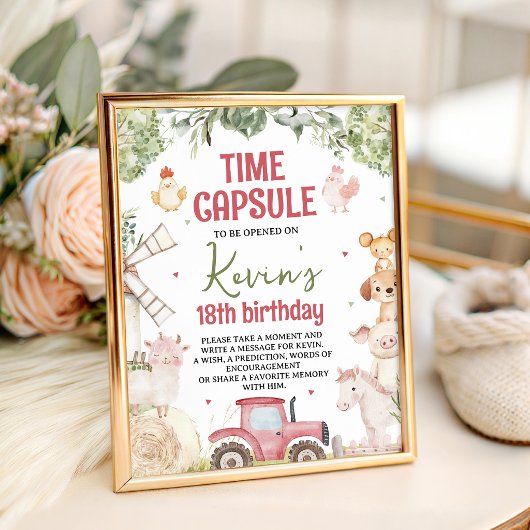 Signe De Table Farm Animals Time Capsule Table Sign
