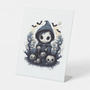 Signe De Table Faucheur Chibi Encappuchonné Halloween - Fantastiq