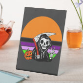 Signe De Table Faucheuse - Coucher de soleil d'Halloween Jack O'L (In SItu)