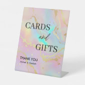 Signe De Table fausse holographie opale pierre Marbre Cartes et C (Recto)