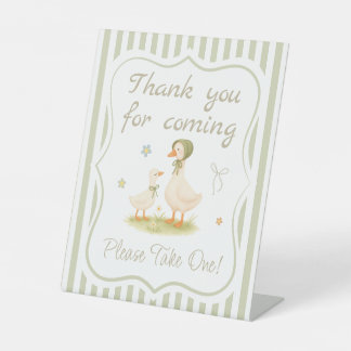 Signe De Table Faveur de Baby Shower Poule Idiote Vintage Verte