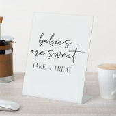Signe De Table Faveur de Baby Shower Simple Moderne Écriture Noir (In SItu)