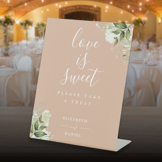 Signe De Table Faveur de douceur d'amour de verdure florale beige