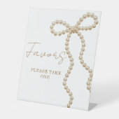 Signe De Table Faveur de douche de mariée Pearl Bow Elle Attache (Recto)