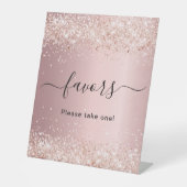 Signe De Table Faveur de fête en confettis rose pastel (Recto)