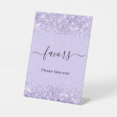 Signe De Table Faveur de fête pailletée lavande violette (Recto)