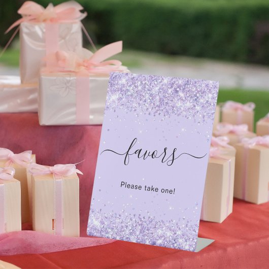 Signe De Table Faveur de fête pailletée lavande violette