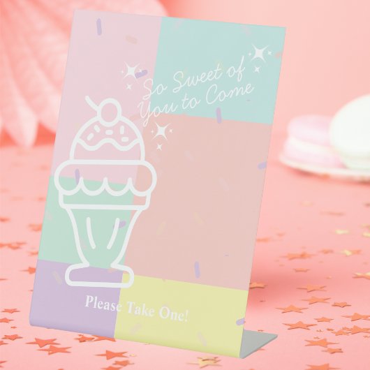 Signe De Table Faveur de la crème glacée rétro