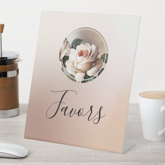 Signe De Table Faveur de mariage Beige Rose (In SItu)