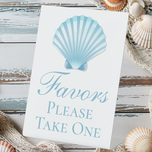 Signe De Table Faveur de mariage élégante bleu marine de Shell Be