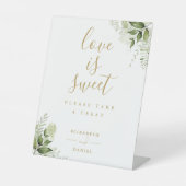 Signe De Table Faveur de verdure florale dorée L'amour est doux (Recto)