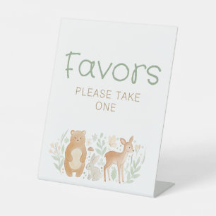 Signe De Table Faveurs de Baby Shower Animaux de la Forêt