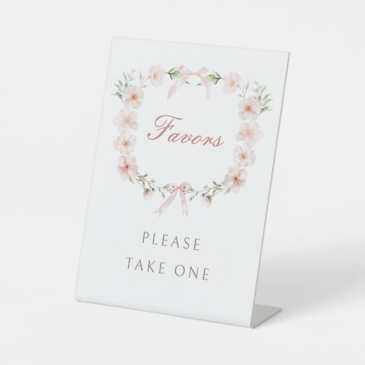 Signe De Table Faveurs de cadre floral rose blush (Recto)
