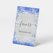 Signe De Table Faveurs de fête bleu royal argenté (Recto)