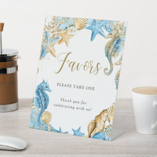 Signe De Table Faveurs de fête et douche sous la mer