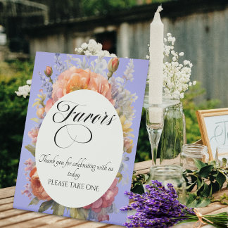 Signe De Table Faveurs de fleurs sauvages - Bleu ciel