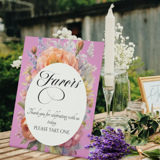 Signe De Table Faveurs de fleurs sauvages - Rose rose