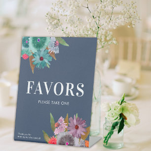 Signe De Table Faveurs de mariage Boho Wildflower S'il vous plaît