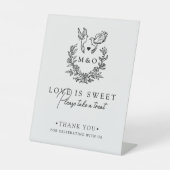 Signe De Table Faveurs de mariage écriture colombes botaniques mi (Recto)