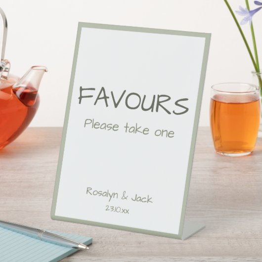 Signe De Table Faveurs de mariage écriture manuscrite casual vert (In SItu)
