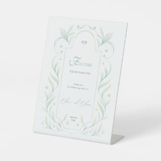 Signe De Table Faveurs de mariage Feuille vert