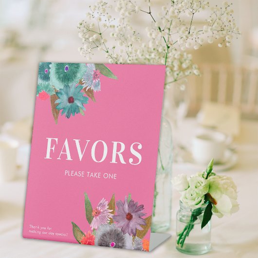 Signe De Table Faveurs De Mariage Fleur sauvage Rose Chaud S'Il V