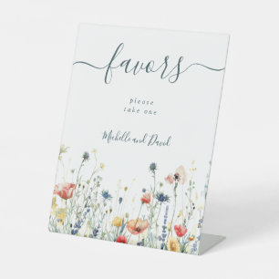Signe De Table Faveurs de mariage Fleur sauvage vibreuses