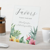 Signe De Table Faveurs de mariage Fleurs Tropicales Aquarelle (In SItu)