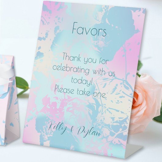 Signe De Table Faveurs de mariage pastel abstrait moderne