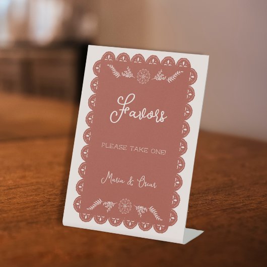 Signe De Table Faveurs de mariage prendre un Papel Picado Mexicai