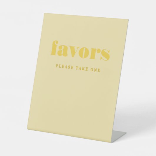 Signe De Table Faveurs de mariage simples jaune beurre (Recto)
