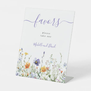 Signe De Table Faveurs de mariage violet Fleur sauvage