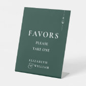 Signe De Table Faveurs de monogramme moderne vert émeraude pour m (Recto)