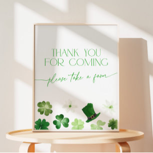 Signe De Table Faveurs de remerciement pour la Saint-Patrick
