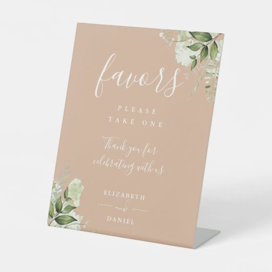 Signe De Table Faveurs de verdure florale si élégante (Recto)