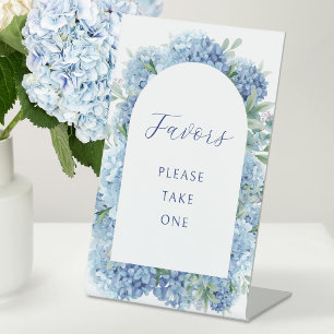 Signe De Table Faveurs d'hortensia bleu