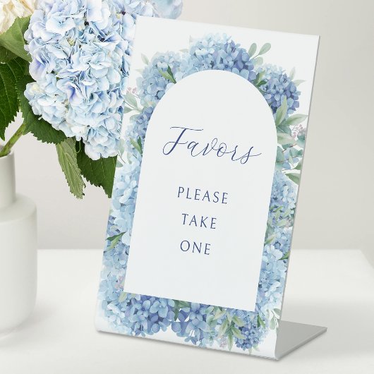 Signe De Table Faveurs d'hortensia bleu