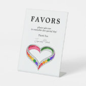 Signe De Table 🌈 Faveurs Entrelacées dans la Fierté (Recto)